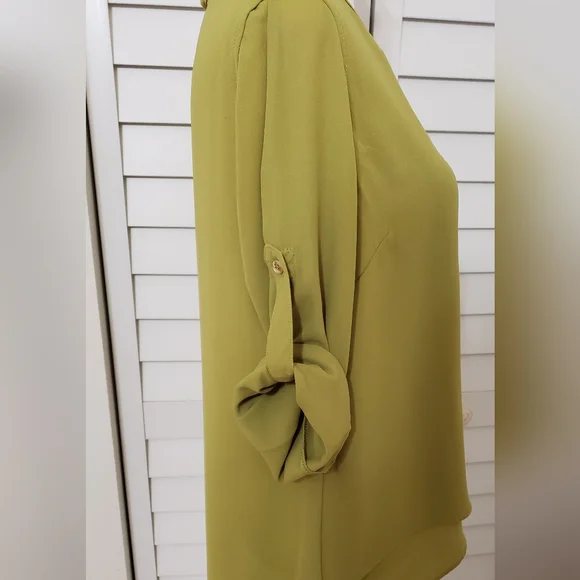 Catherine Malandrino Green Blouse       3/4 Sleeve Size S - Picture 5 of 11